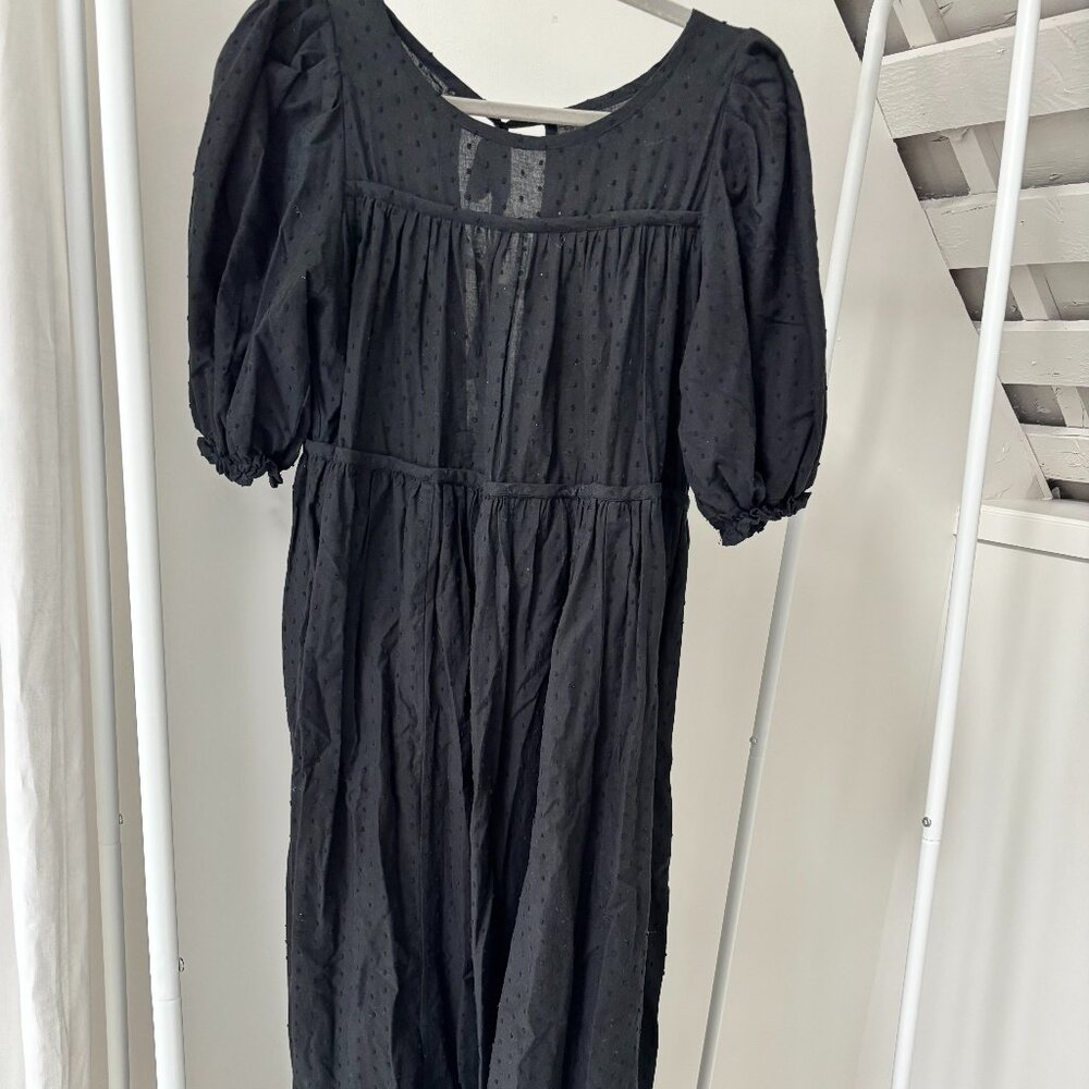 Natalie Martin Black Clip Dot Maxi Dress